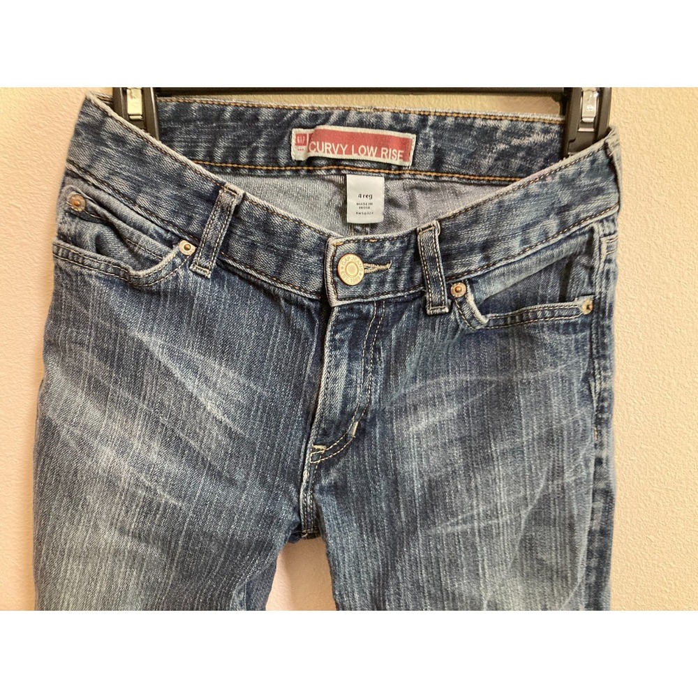 Gap Curvy Low Rise Size 4 Regular Denim Blue Jeans Women Pockets - Picture 2 of 9